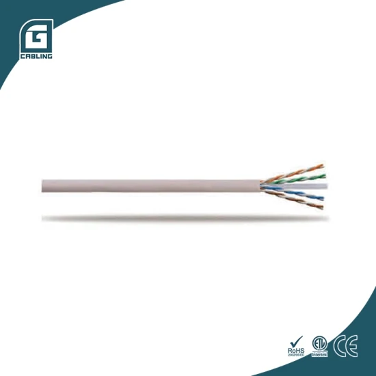 Gcabling UTP LAN Cat5e CAT6 CAT6A Cabo de comunicação de computador torcido 4 pares de fio sólido de cobre Cabo de rede Ethernet de dados internos CAT6