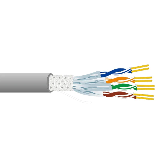 O cabo de data blindado separado Aipu CAT6A SFTP fornece largura de banda de 500 MHz em 100 m, taxa de velocidade típica: 10 gbps